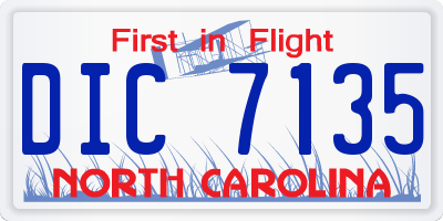 NC license plate DIC7135