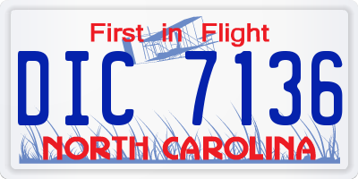 NC license plate DIC7136