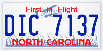 NC license plate DIC7137