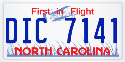 NC license plate DIC7141