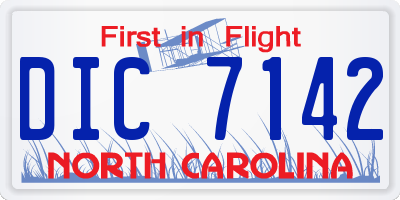 NC license plate DIC7142