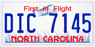 NC license plate DIC7145
