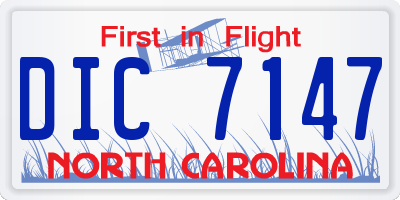 NC license plate DIC7147