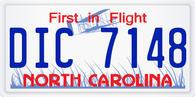 NC license plate DIC7148