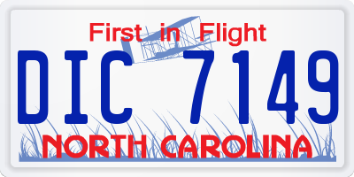 NC license plate DIC7149