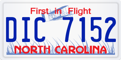 NC license plate DIC7152