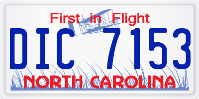 NC license plate DIC7153