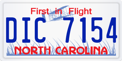 NC license plate DIC7154