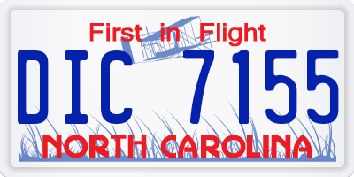 NC license plate DIC7155