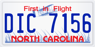 NC license plate DIC7156