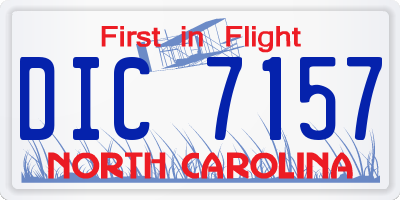 NC license plate DIC7157