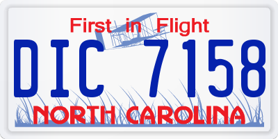 NC license plate DIC7158