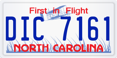 NC license plate DIC7161