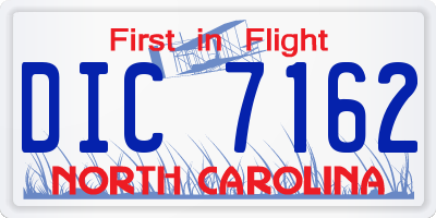 NC license plate DIC7162