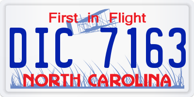 NC license plate DIC7163