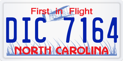 NC license plate DIC7164
