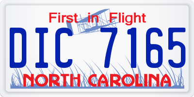 NC license plate DIC7165
