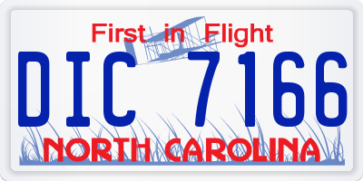 NC license plate DIC7166