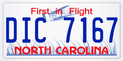 NC license plate DIC7167
