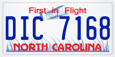 NC license plate DIC7168