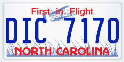 NC license plate DIC7170