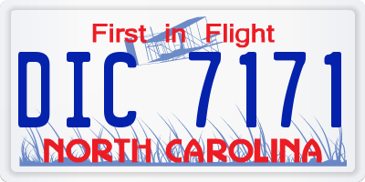 NC license plate DIC7171