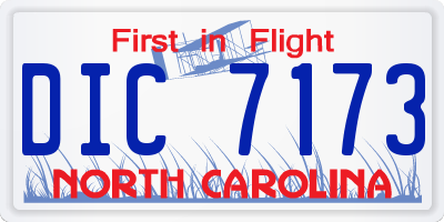 NC license plate DIC7173
