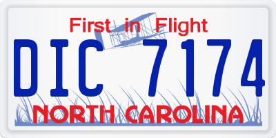 NC license plate DIC7174