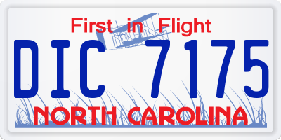 NC license plate DIC7175