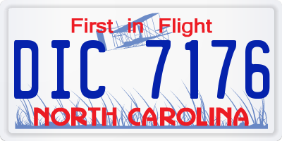 NC license plate DIC7176