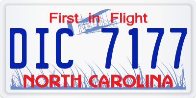 NC license plate DIC7177