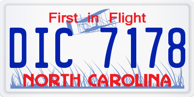 NC license plate DIC7178