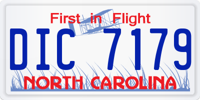 NC license plate DIC7179