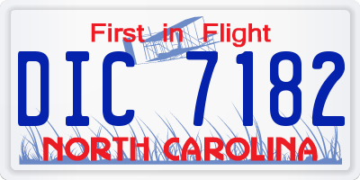 NC license plate DIC7182