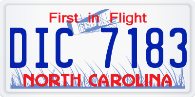 NC license plate DIC7183