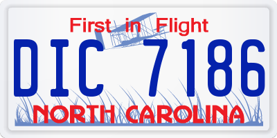 NC license plate DIC7186
