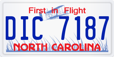 NC license plate DIC7187