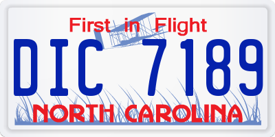 NC license plate DIC7189