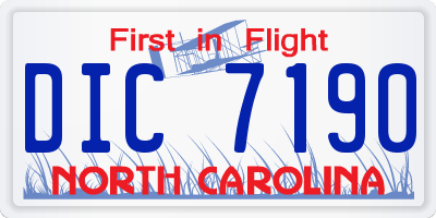 NC license plate DIC7190