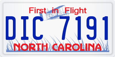 NC license plate DIC7191