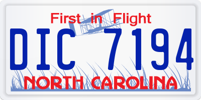 NC license plate DIC7194