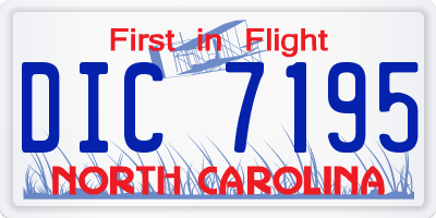 NC license plate DIC7195