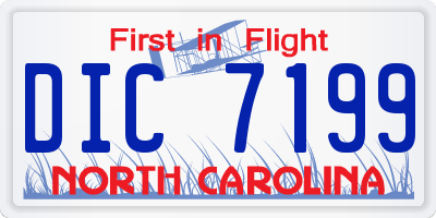 NC license plate DIC7199