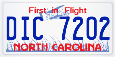 NC license plate DIC7202