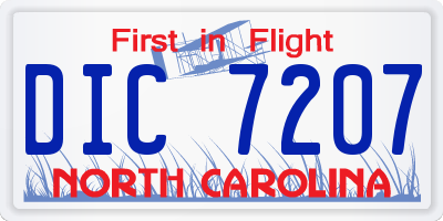 NC license plate DIC7207