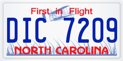 NC license plate DIC7209