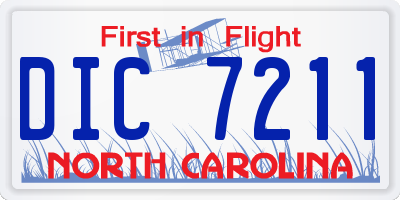 NC license plate DIC7211
