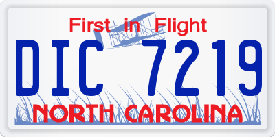 NC license plate DIC7219