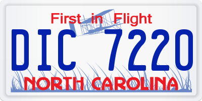 NC license plate DIC7220