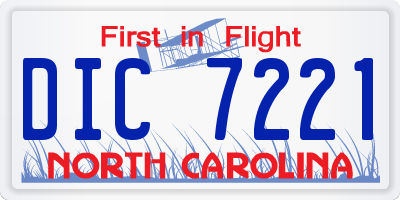 NC license plate DIC7221